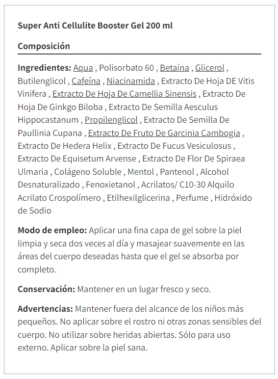 Super Anti-Cellulite Booster Gel